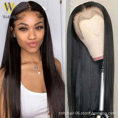 Brazilian Virgin Remy Hair Lace Wigs Pre Plucked 13X4 150% Density Deep T Shape Middle Part HD Lace Frontal Human Hair Wigs